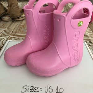 Crocs rain boots pink